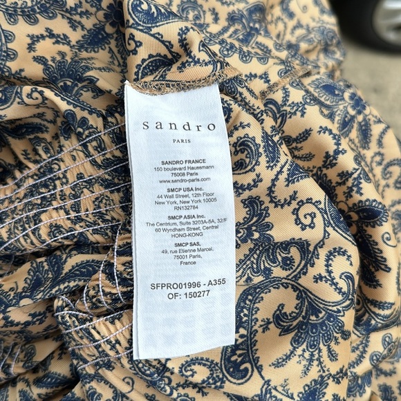 SANDRO Gathered paisley-print twill midi dress size medium - Picture 13 of 13